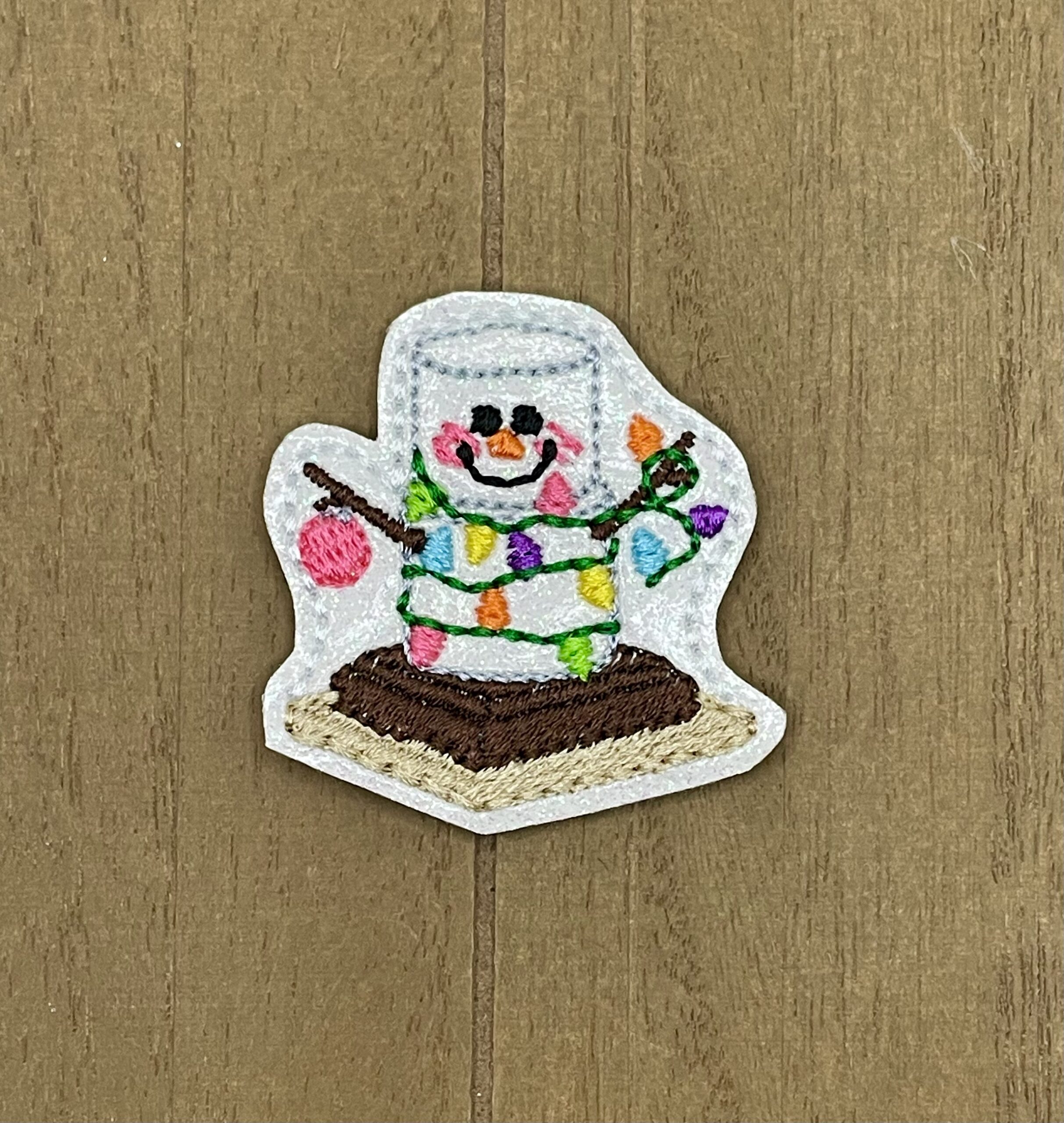 S'mores Snowman Wrapped Lights