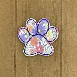 Purple Floral Pawprint