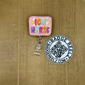 ICU Nurse Embroidered Feltie Badge Reel