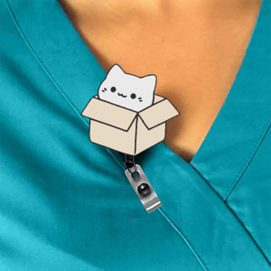 Cat in a Box Interchangeable Badge Reel