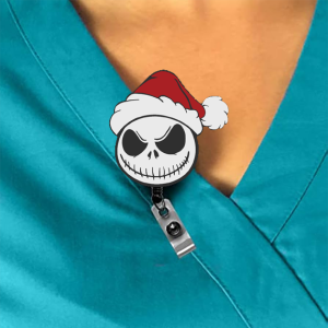 Santa Jack Skellington Interchangeable Badge Reel