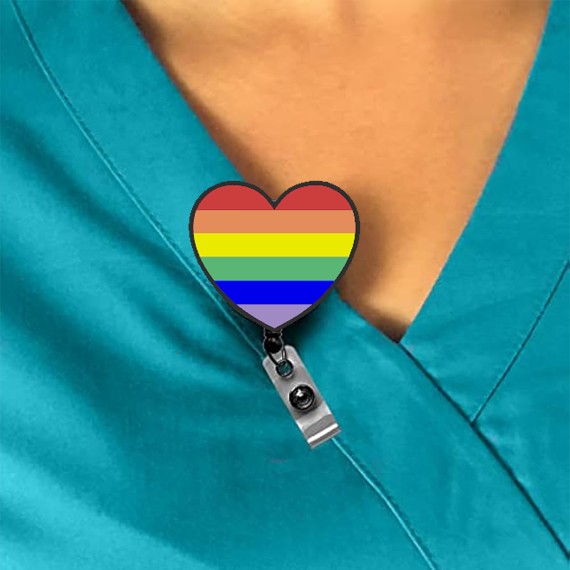 Pride Heart Interchangeable Badge Reel