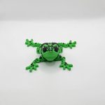 Articulated Poison Dart Frog Fidget Toy | 3D Printed Bright Green Frog with Black Spots