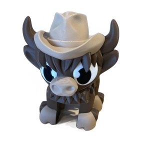 Highland Cow with Cowboy Hat