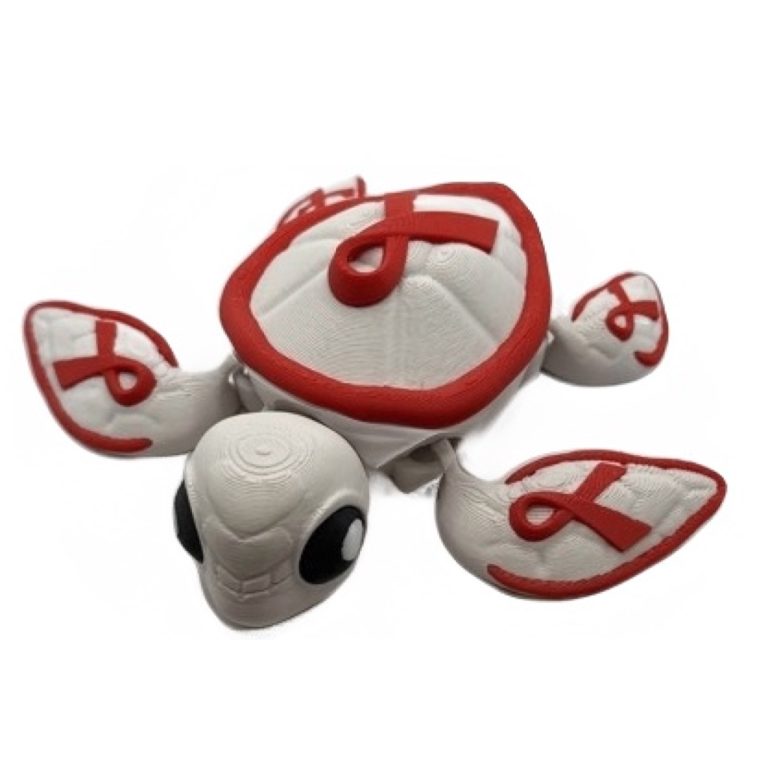 Red Ribbon Awareness Awareness Turtle – HIV/AIDS
