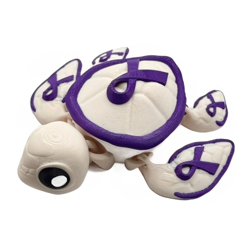 Purple Awareness Ribbon Turtle – Pancreatic Cancer