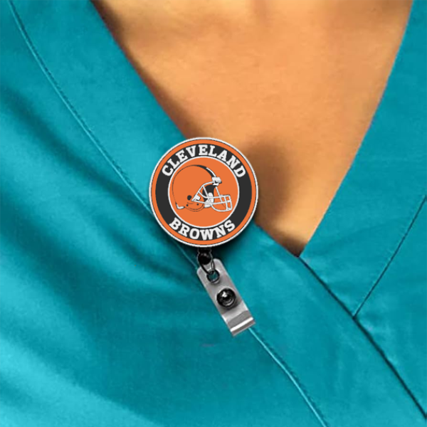 Cleveland Browns Round Interchangeable Badge Reel