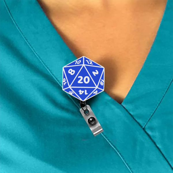 DnD D20 Dungeons & Dragons Interchangeable Badge Reel