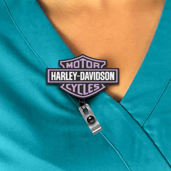 HD Pink Logo Shield Interchangeable Badge Reel