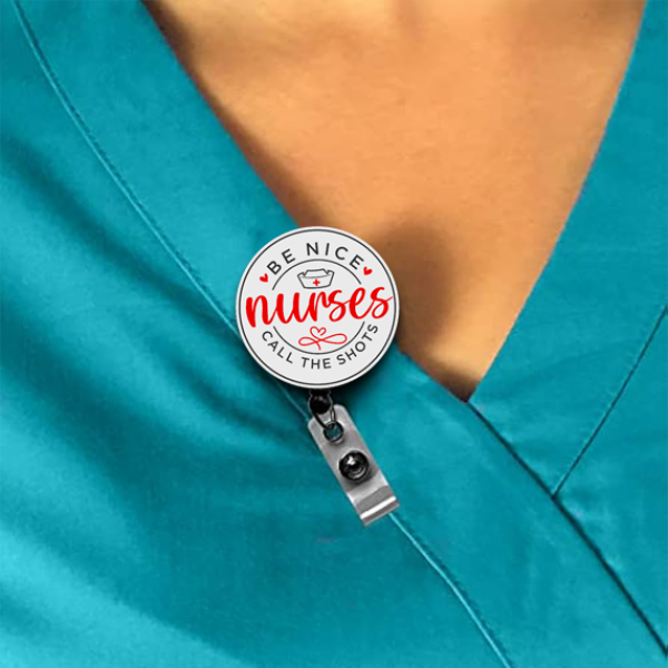 Be Nice To Nurses Interchangeable Badge Reel